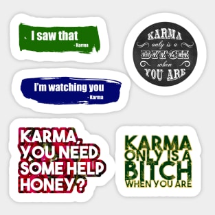 Funny karma quote stickerpack Sticker